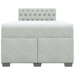 vidaXL Sommier à lattes de lit et matelas Gris clair 120x200cm Velours