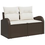 Ensemble de Canapé de Jardin vidaXL 8 pièces avec Coussins Marron Poly Rotin