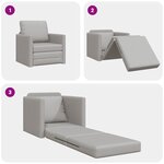 vidaXL Sofa-lit 2-en-1 Gris nuage 74x77x81 cm en tissu