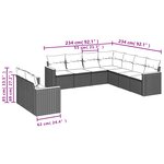 vidaXL Salon de jardin avec coussins 9 Pièces beige résine tressée