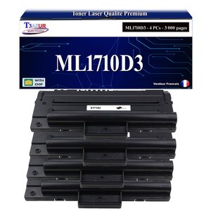 T3AZUR - 4x Toners compatibles avec Samsung ML-1710D3 pour Samsung ML-1410 ML-1500 ML-1510 ML-1520 ML-1520P ML-1710 ML-1710P ML-1740 ML-1750 ML-1755 MSYS-750 MSYS-755P