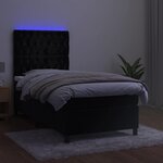 vidaXL Sommier à lattes de lit matelas et LED Noir 80x200 cm Velours
