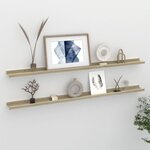 vidaXL Étagères murales 2 Pièces blanc et chêne sonoma 115x9x3 cm