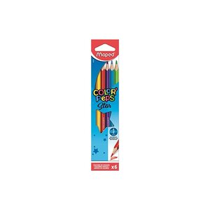 Maped crayons couleur COLOR'PEPS triangulaire étui de 6 en carton