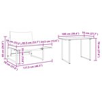 Set de salle à manger de jardin 2 pièces avec siège simple et coussins anthracite
