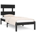 vidaXL Cadre de lit Noir Bois massif 100x200 cm