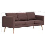 vidaXL Canapé à 3 places tissu marron