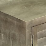 vidaXL Meuble TV Bois solide de manguier Gris avec laiton 110x30x48 cm