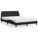 vidaXL Lit avec matelas noir 120x200 cm similicuir