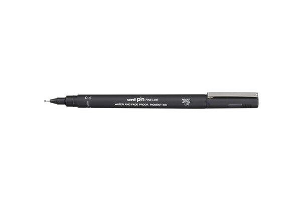 Feutre technique 0,4mm PIN 04200 Pte calibrée Noir UNI-BALL