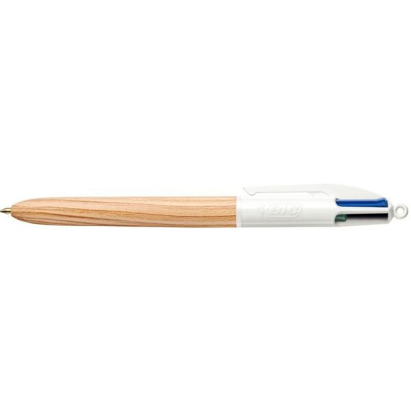 Stylo bille BIC 4 couleurs bois