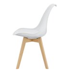 Lot de 4 chaises de salle à manger similicuir hêtre blanc 03_0006761