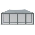 vidaXL Tente de réception pliable avec parois Anthracite 3x6 m