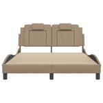 vidaXL Cadre de lit avec lumières LED cappuccino 140x190 cm similicuir
