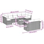 vidaXL Salon de jardin avec coussins 10 Pièces gris clair résine tressée