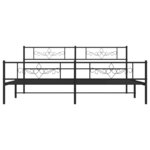 vidaXL Cadre de lit métal avec tête de lit/pied de lit noir 183x213 cm