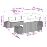 vidaXL Ensemble de canapé de jardin de 7 pièces avec coussins en polyrotin gris