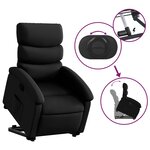 vidaXL Fauteuil inclinable Noir Similicuir