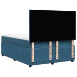 vidaXL Sommier à lattes de lit et matelas Bleu foncé 160x200cm Velours