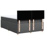 vidaXL Sommier à lattes de lit avec matelas Gris foncé 160x200cm Tissu