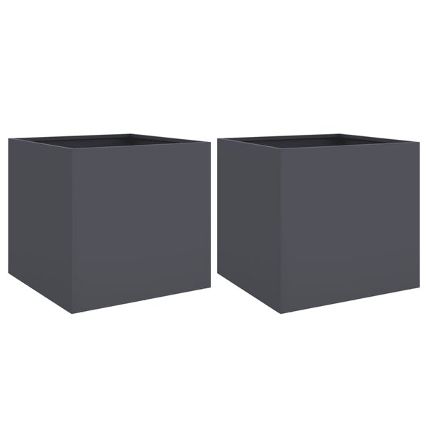 vidaXL Jardinières 2 Pièces anthracite 49x47x46 cm acier
