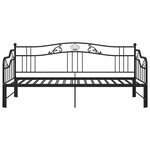 vidaXL Cadre de canapé-lit extensible Noir Métal 90x200 cm