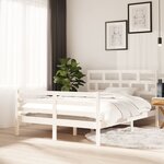 vidaXL Cadre de lit Blanc Bois massif 140x200 cm