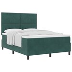 Box Spring vidaXL avec Matelas Vert Foncé 140x200 cm Velours