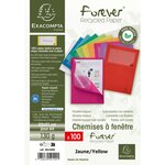 Paquet 100 chemises à fenêtre FOREVER Jaune EXACOMPTA