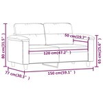 vidaXL Canapé à 2 places Crème 120 cm Similicuir