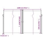 vidaXL Auvent latéral rétractable blanc 220x1200 cm