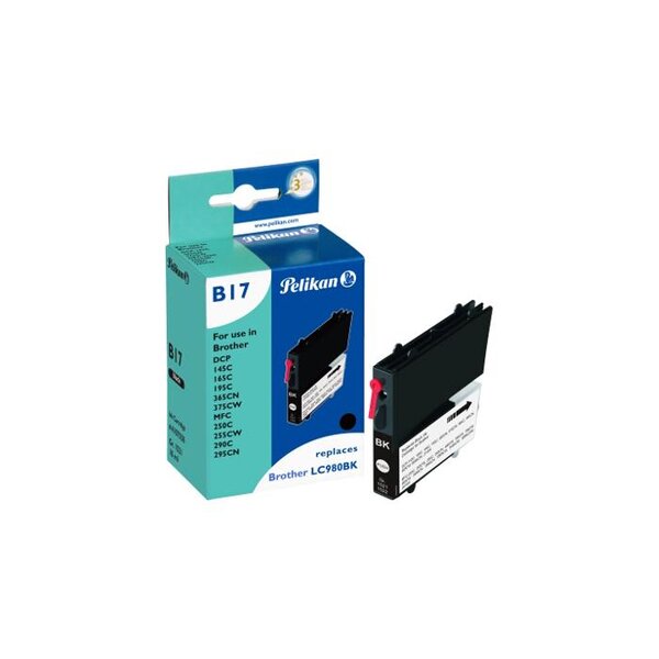 B17 cartouche jet d'encre compatible avec oem lc980bk noir pelikan printing