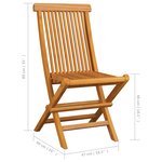 vidaXL Chaises de jardin et coussins rouge lot de 2 Bois teck massif