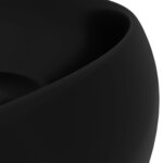 vidaXL Lavabo rond de luxe Noir mat 40x15 cm Céramique