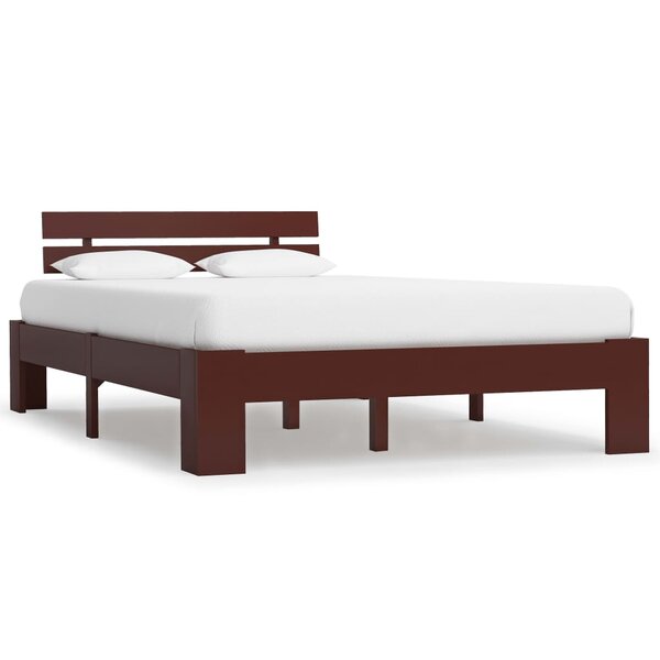 vidaXL Cadre de lit Marron foncé Bois de pin massif 120x200 cm