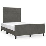 vidaXL Cadre de lit avec tête de lit Gris foncé 120x200 cm Velours