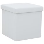 vidaXL Tabourets de rangement pliables lot de 2 blanc similicuir