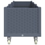 vidaXL Jardinière à roulettes gris 240x50x54 cm PP