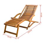 vidaXL Chaise de terrasse avec repose-pied Bois d'acacia solide