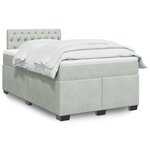 vidaXL Sommier à lattes de lit et matelas Gris clair 120x200cm Velours