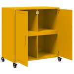 vidaXL Buffet jaune moutarde 68 5x39x72 cm acier laminé à froid