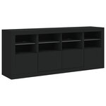 vidaXL Buffet avec lumières LED noir 163x37x67 cm