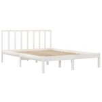 vidaXL Cadre de lit Blanc Bois de pin massif 120x190 cm Petit double