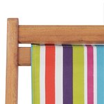 vidaXL Chaise pliable de plage Tissu et cadre en bois Multicolore