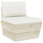 vidaXL Salon de jardin palette 7 Pièces avec coussins bois d'épicéa