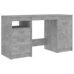 vidaXL Bureau Gris béton 140x50x76 cm Bois d’ingénierie