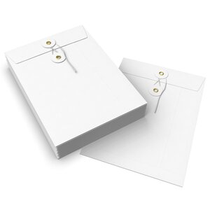 Lot de 20 enveloppes à rondelle et ficelle blanche 229x162