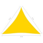 vidaXL Voile de parasol Tissu Oxford triangulaire 3x3x3 m Jaune