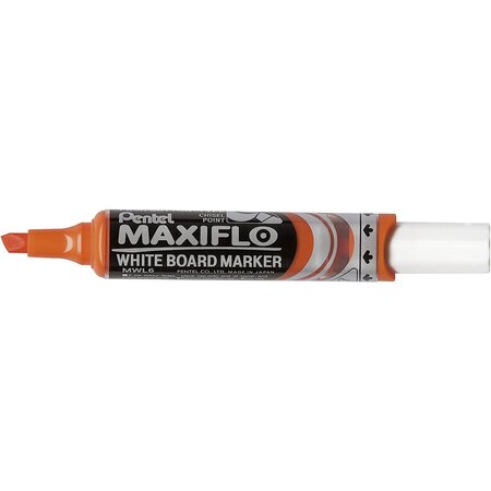 Marqueur tableaux blancs maxiflo  pointe biseautée large  orange pentel