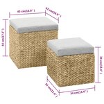vidaXL Repose-pied lot de 2 Jacinthe d'eau Gris